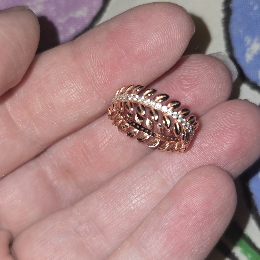 Elegant Rose Gold and Silver Women's Ring 9.25